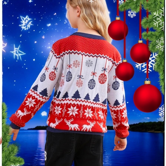 Kids Light Up Ugly Christmas Sweaters Unisex, Knitted Pullover, New - Picture 4 of 7